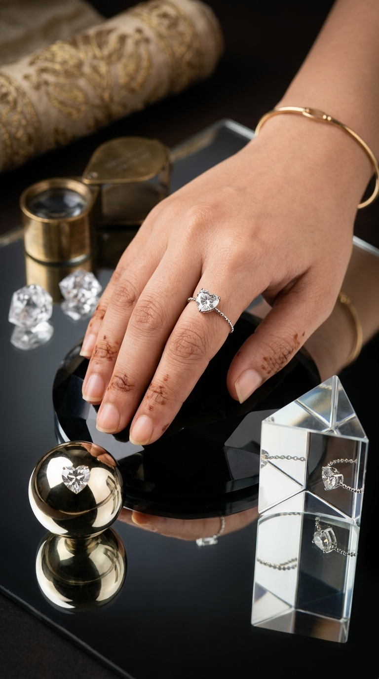 Celestial Heart Chain Ring
