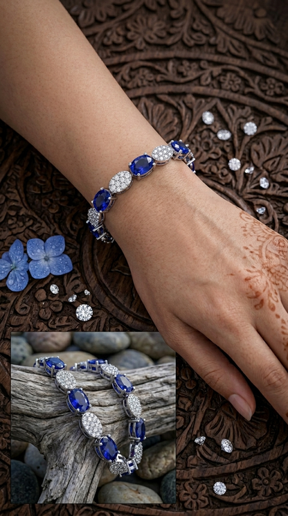 Royal Sapphire Moissanite Bracelet