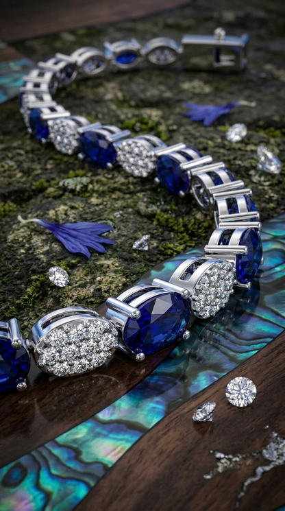Royal Sapphire Moissanite Bracelet
