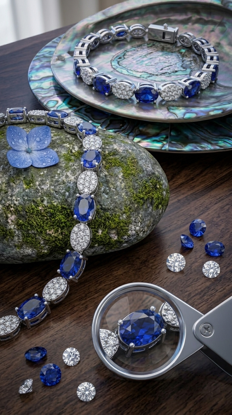 Royal Sapphire Moissanite Bracelet