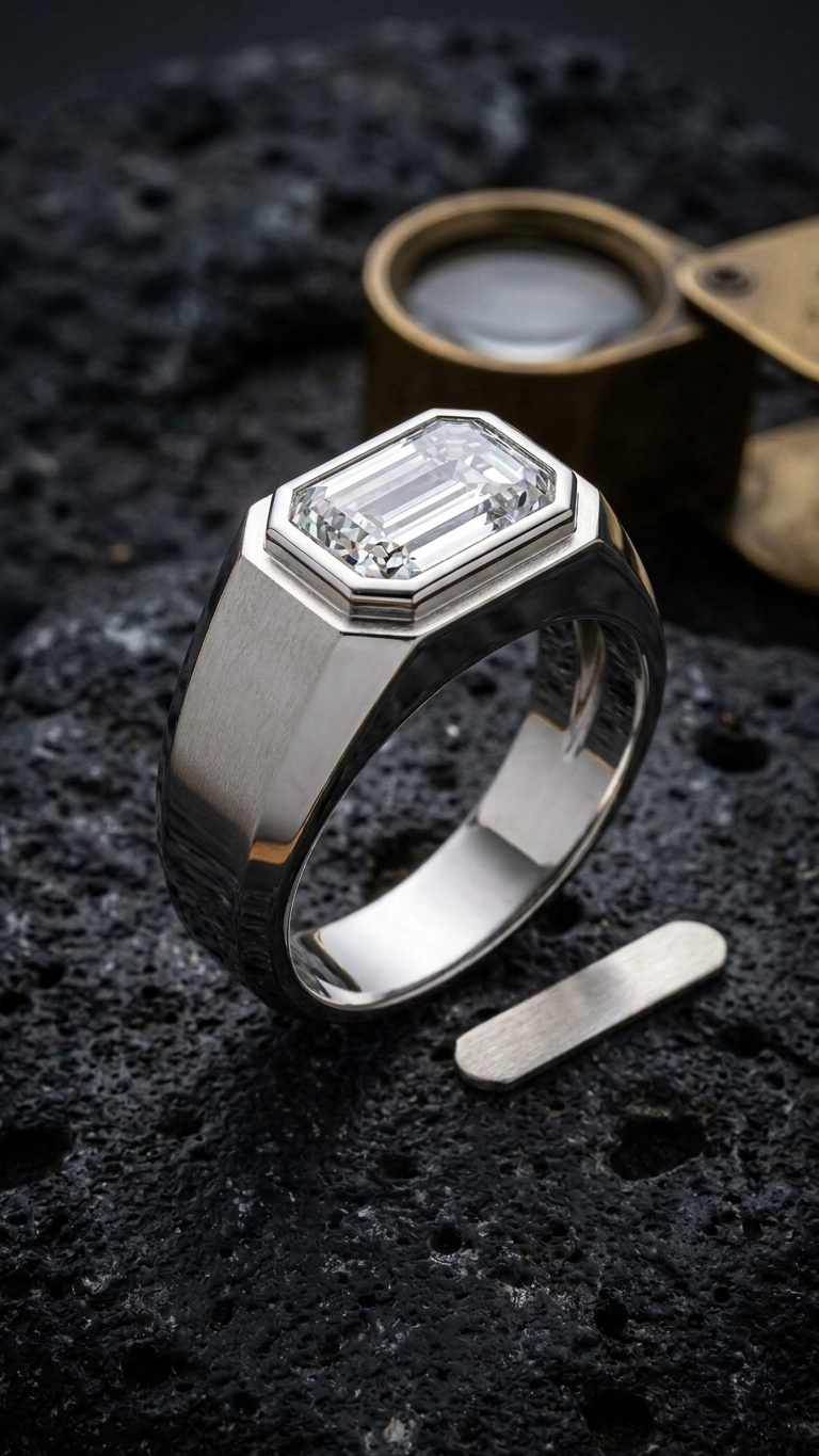 Titan Hex Moissanite Ring