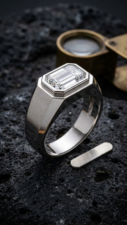 Titan Hex Moissanite Ring