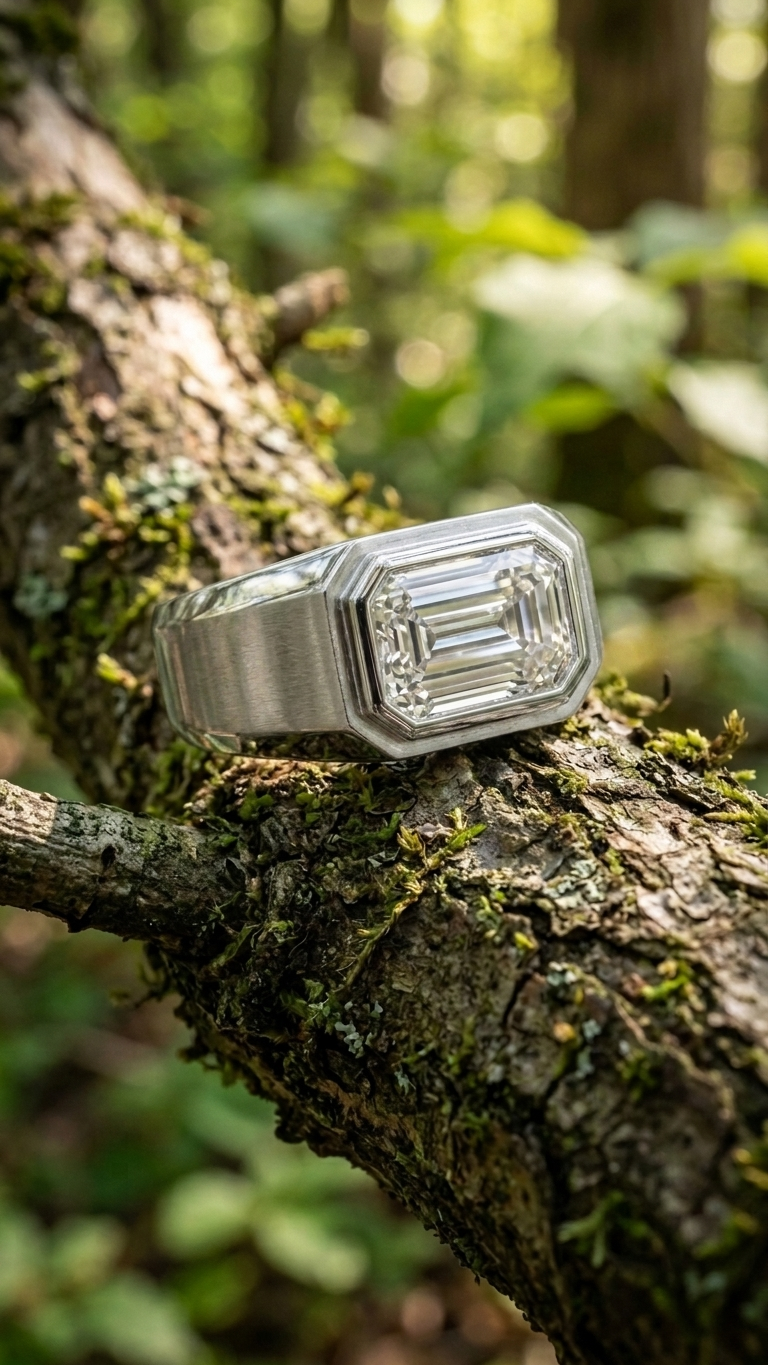 Titan Hex Moissanite Ring