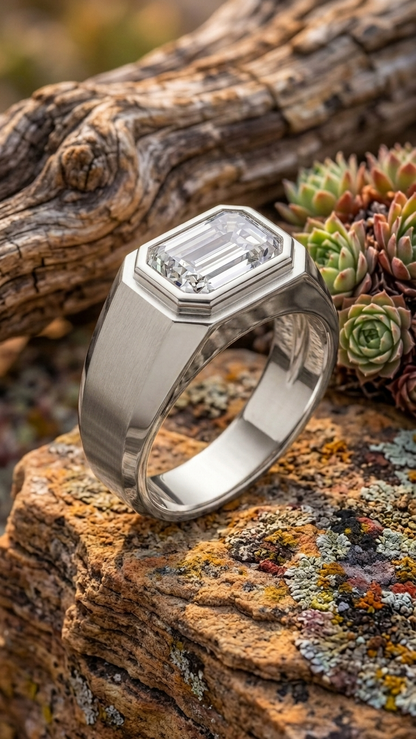 Titan Hex Moissanite Ring