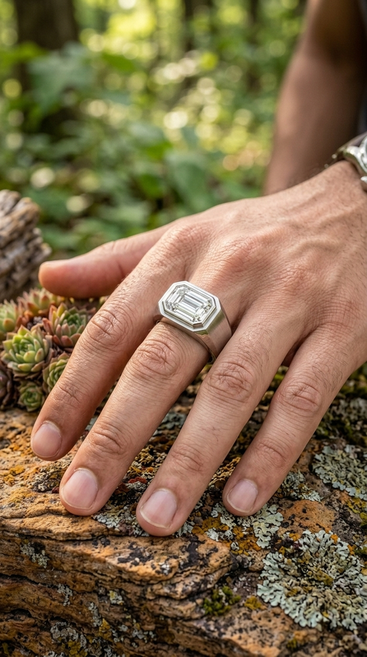 Titan Hex Moissanite Ring