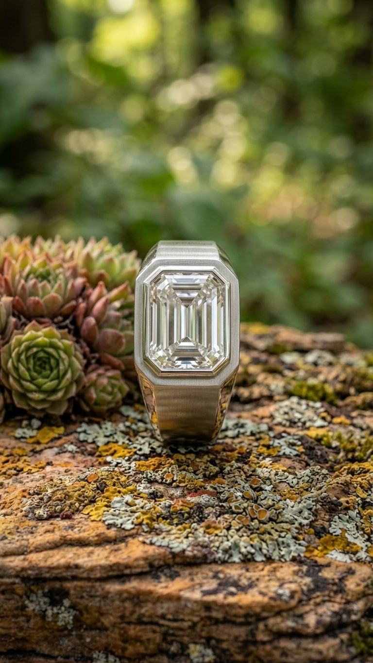 Titan Hex Moissanite Ring