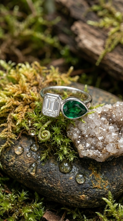 Emerald Duo Ring