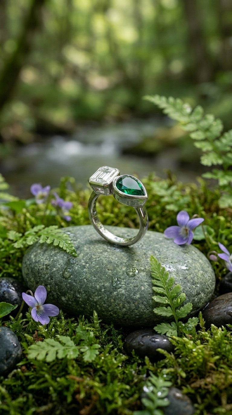 Emerald Duo Ring
