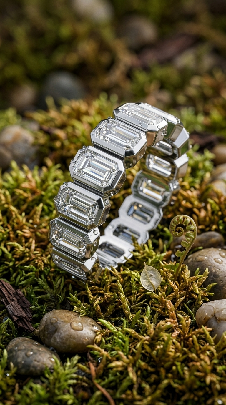 Imperial Hex Moissanite Eternity Ring