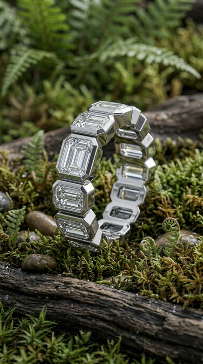 Imperial Hex Moissanite Eternity Ring