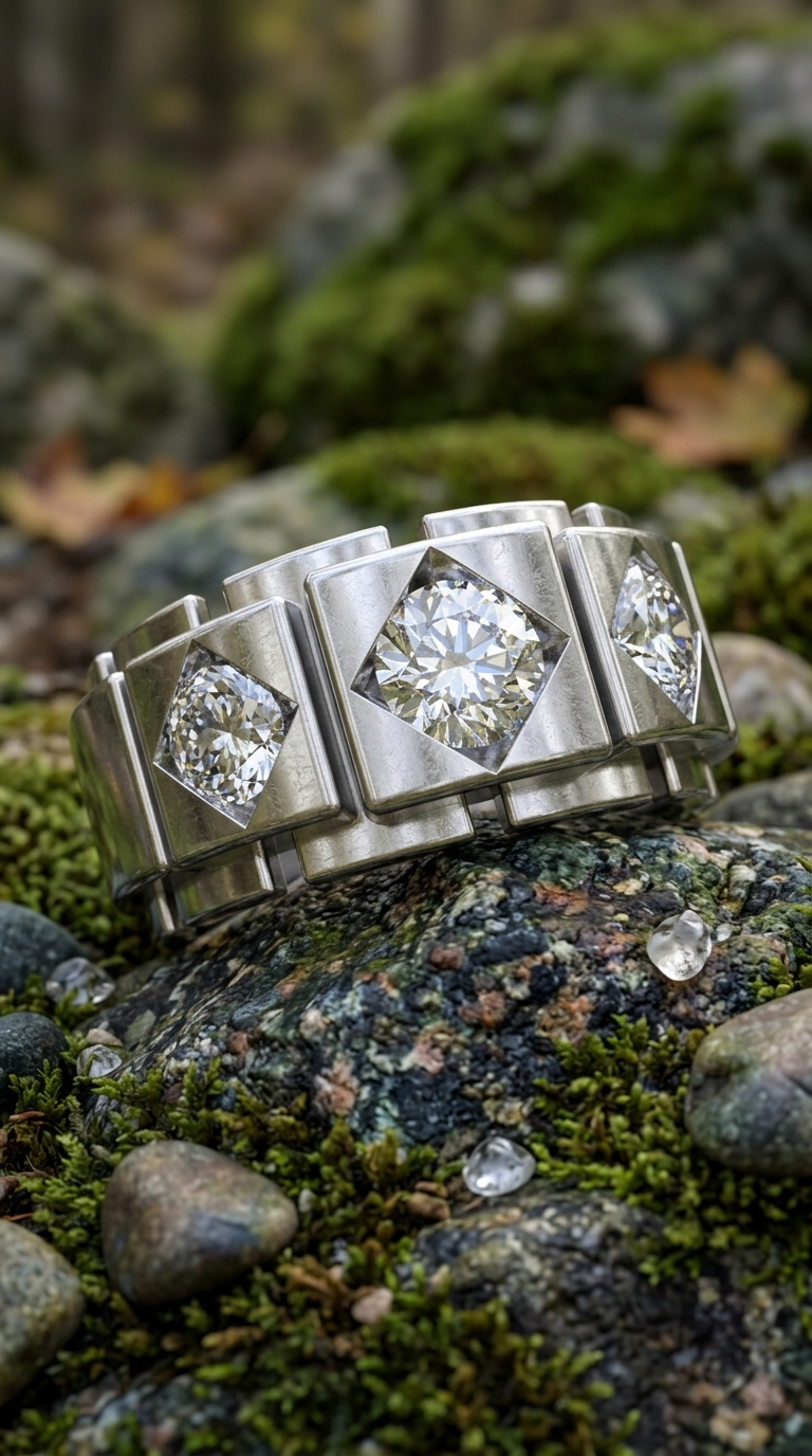 Imperial Mosaic Unisex Moissanite Ring