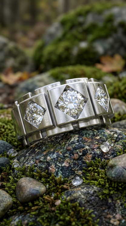 Imperial Mosaic Unisex Moissanite Ring