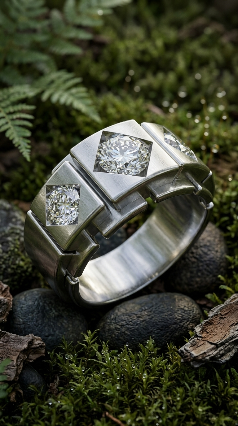 Imperial Mosaic Unisex Moissanite Ring