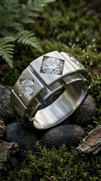 Imperial Mosaic Unisex Moissanite Ring