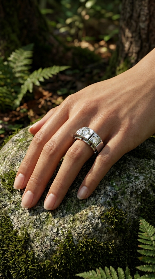Imperial Mosaic Unisex Moissanite Ring