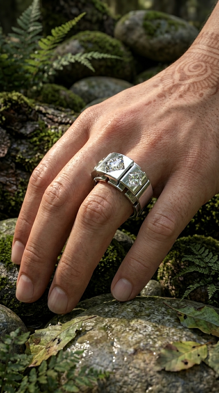 Imperial Mosaic Unisex Moissanite Ring