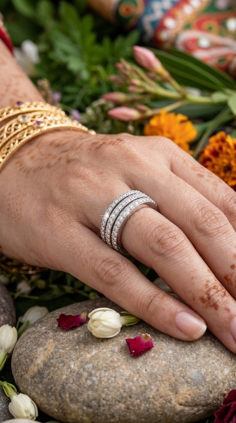 Three row stackable ring