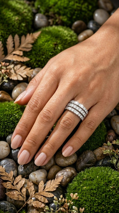 Three row stackable ring