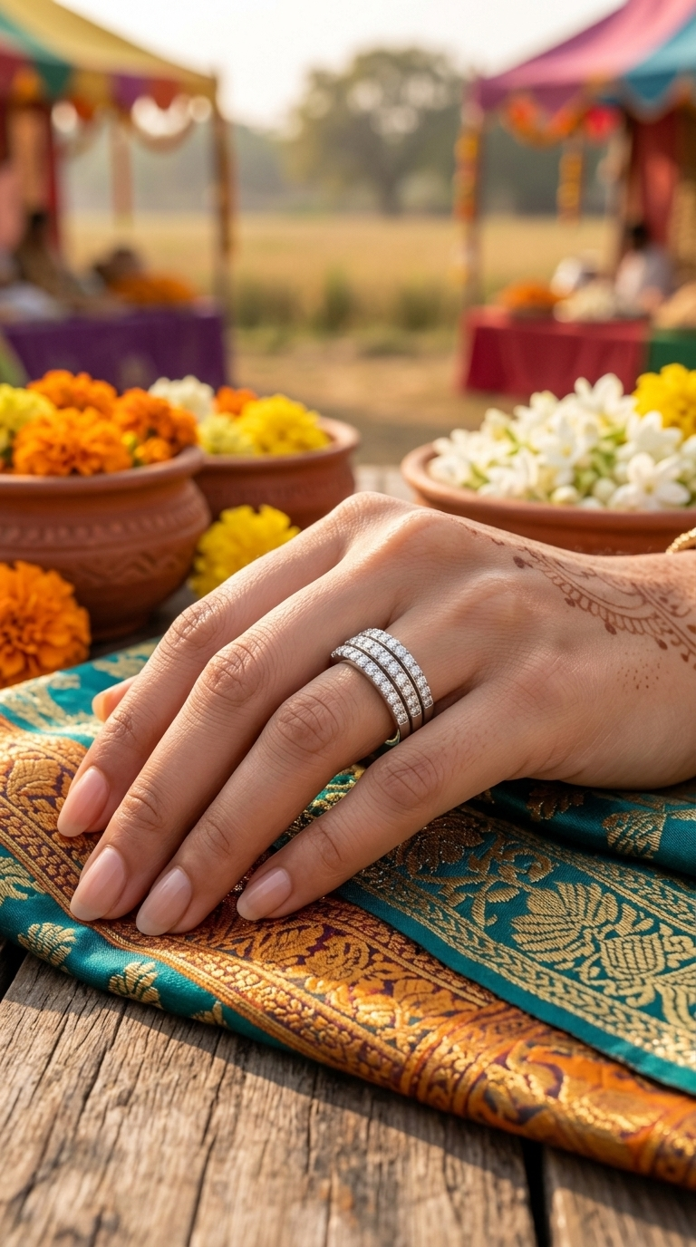 Three row stackable ring