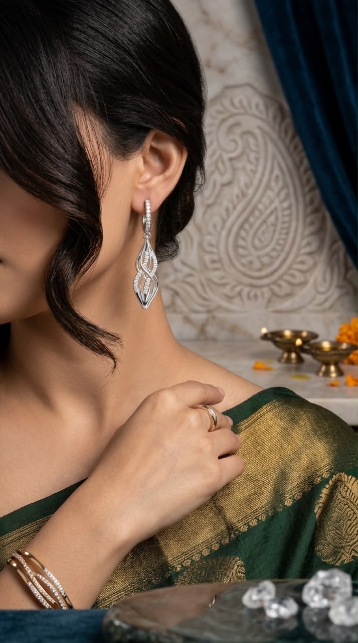 Twisted Leaf Drop Earrings