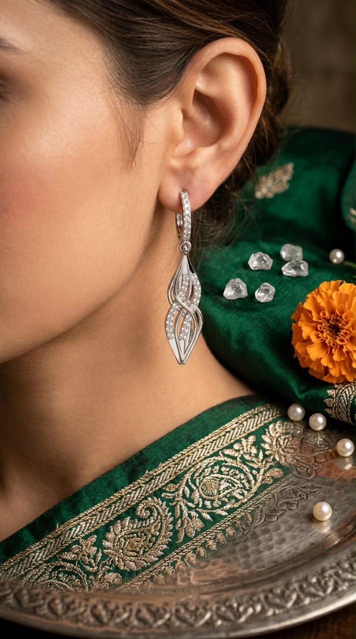 Twisted Leaf Drop Earrings
