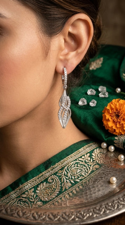 Twisted Leaf Drop Earrings