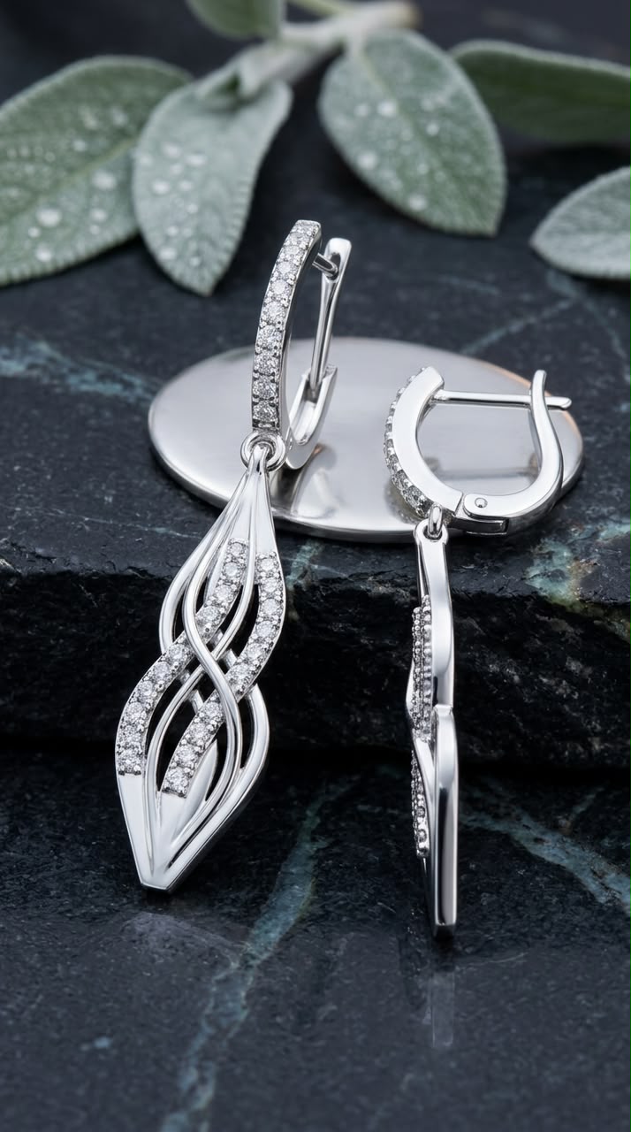 Twisted Leaf Drop Earrings