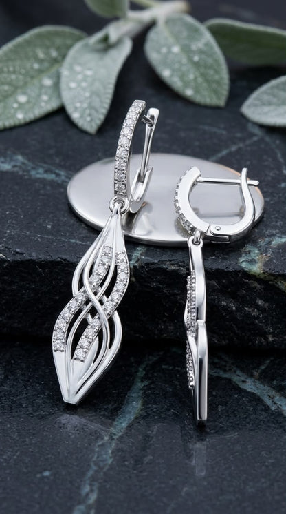 Twisted Leaf Drop Earrings
