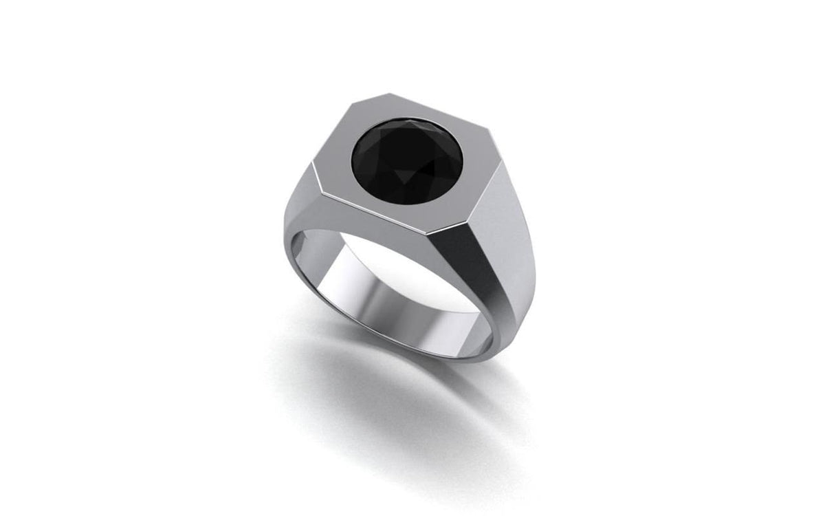Black onyx men ring