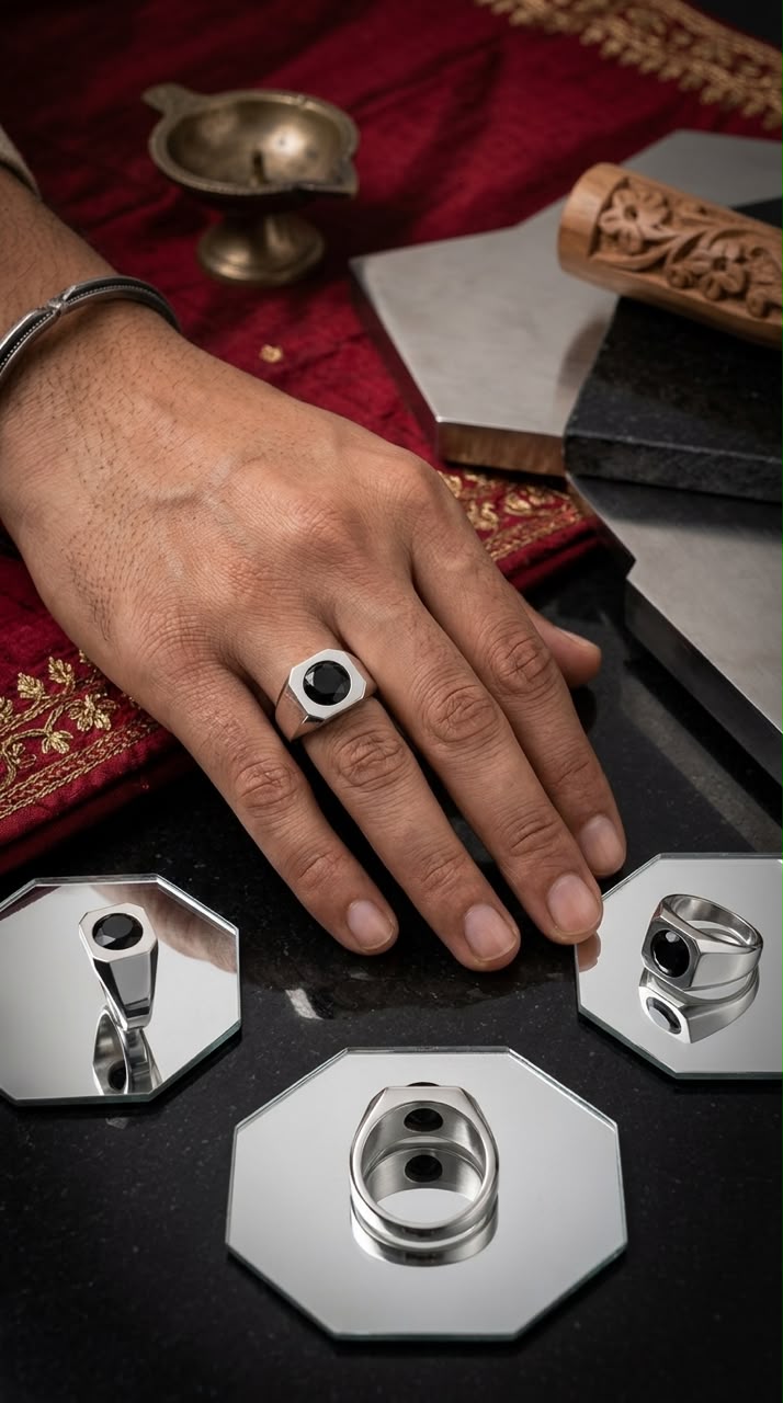 Black onyx men ring