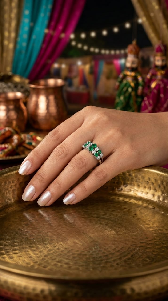 Emerald crystal band