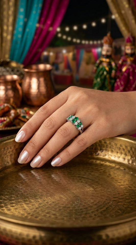 Emerald crystal band
