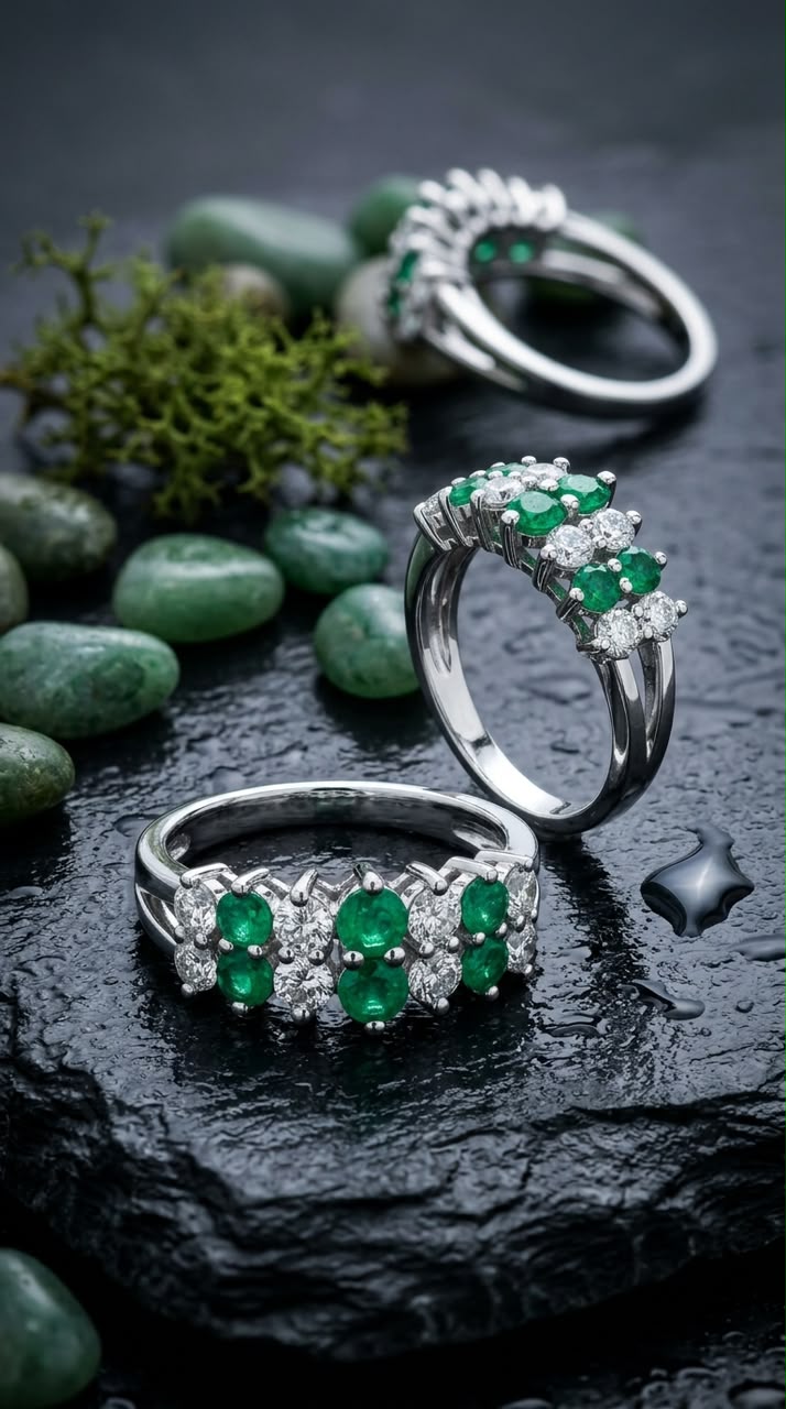 Emerald crystal band