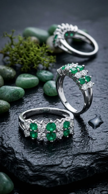 Emerald crystal band