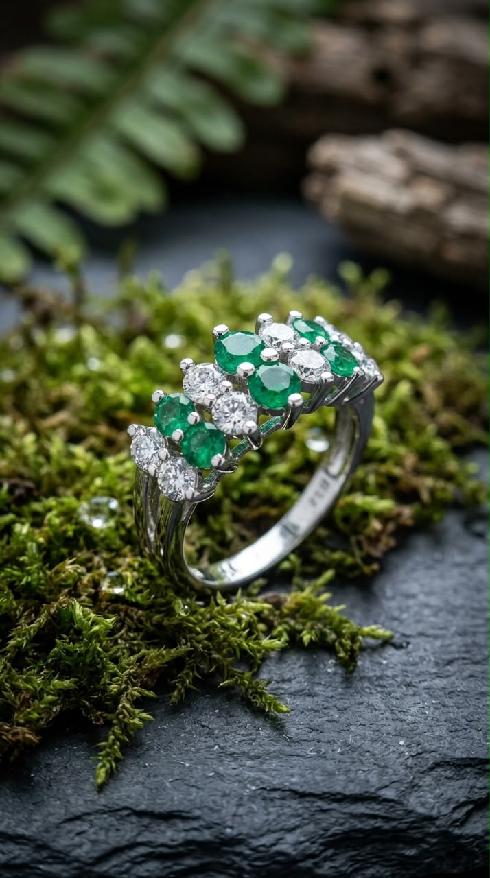 Emerald crystal band